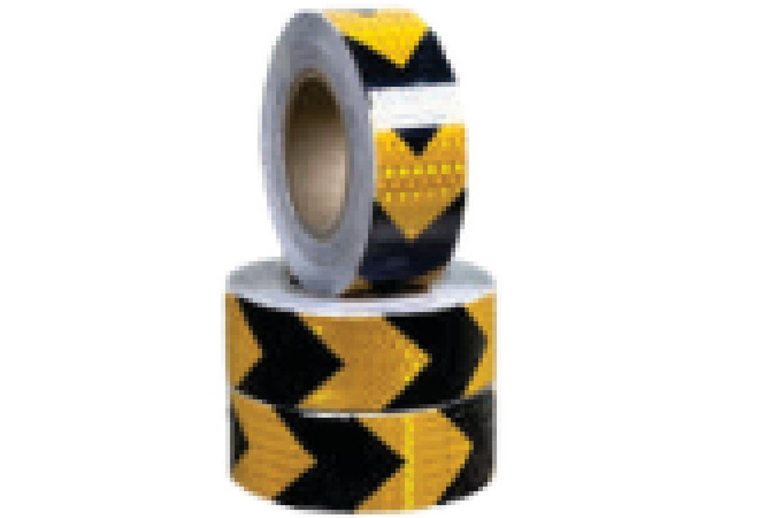 Reflective Warning Tape (Black + Yellow)